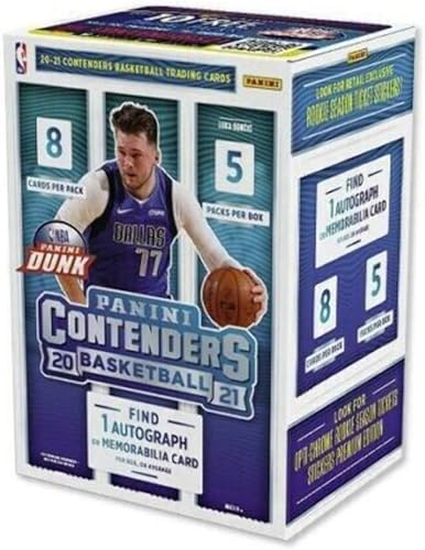 2020/21 Panini Contenders NBA Basketball BLASTER box (40 cards incl. ONE Memorabilia or Autograph card/bx)