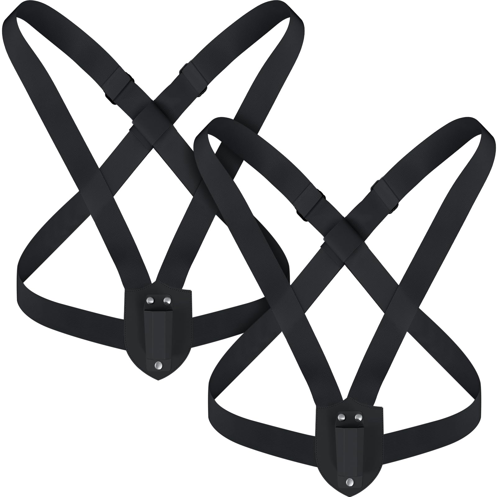 Jecery 2 Set Double Strap Flag Carrier Harness for Parade,Black