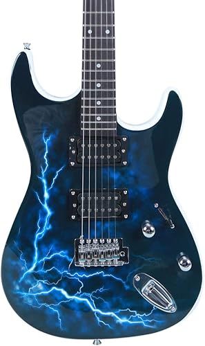 Miniatura 8 de YUFUDE Guitarra eléctrica de tamaño matrimonial de 6 cuerdas con correa bolsa de guitarra cable de alimentación púas blanco