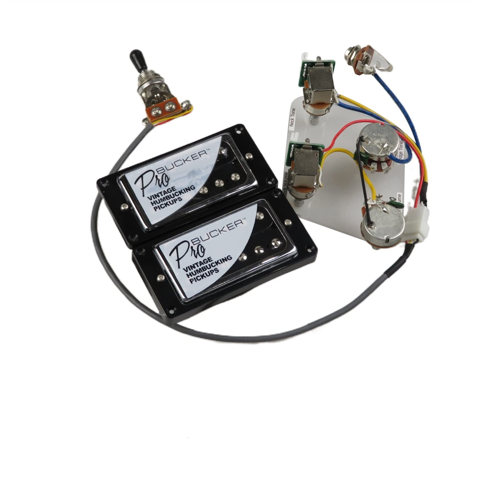 Pickupy na gitarze elektryczne Alnico 5 Humbucker Pickups Probucker Push/Pull Wiązka dla For Gibson Zestaw Przetwornik do Gitary Elektrycznej(Chrome BK)