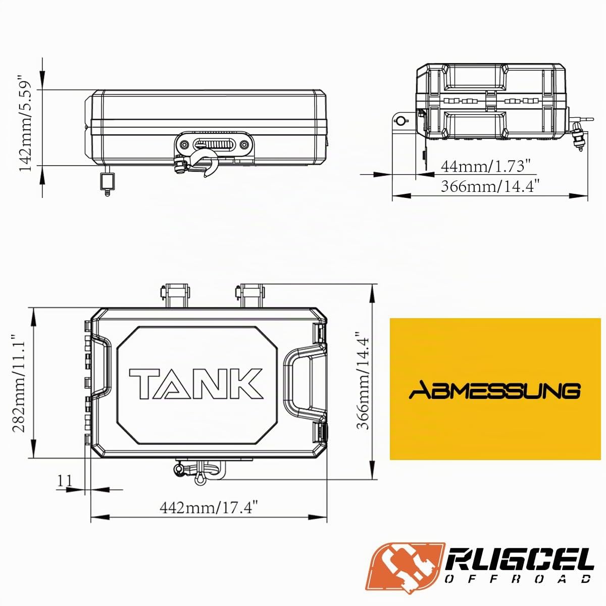 RUGCEL WINCH Elektrische Seilwinde 2041 kg (4500 lbs), 12V DC, IP67 Wasserdicht, Synthetikseil, Stahl-Montageplatte, Hawse-Führungsrolle, kabellose Fernbedienung, Schwarz, SUV LKW Off-Road