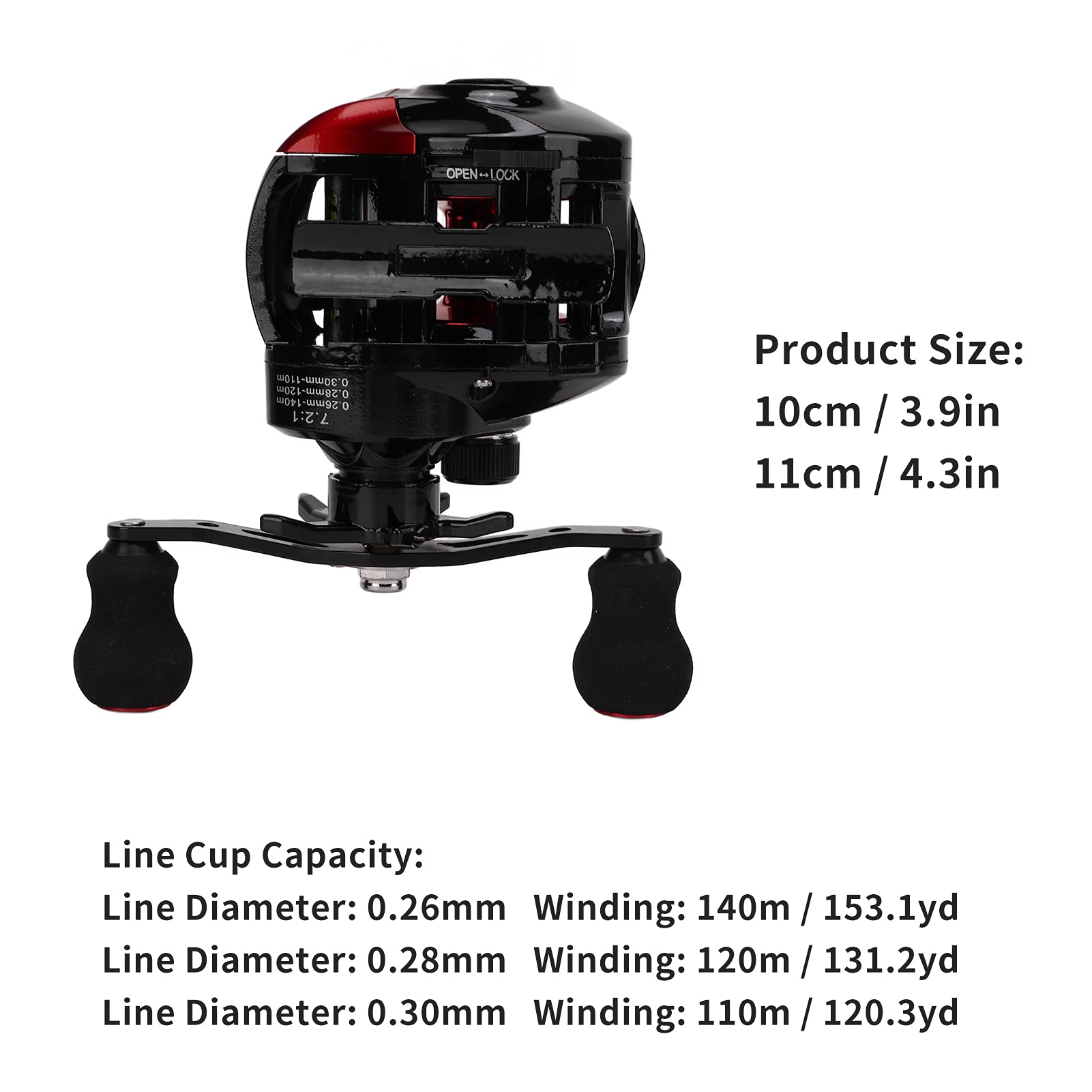 Amazon | 釣りリール、アルミ合金 7.2:1 高速磁気ブレーキ ベイト