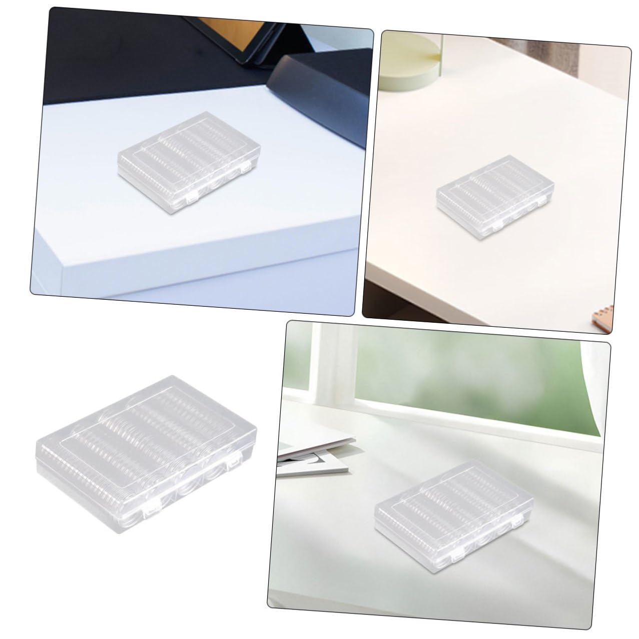 jojofuny Portamonete in Plastica 2 Set Chiusura Ermetica e Finestra Trasparente per Monete da 17/20/25/27/30 Mm