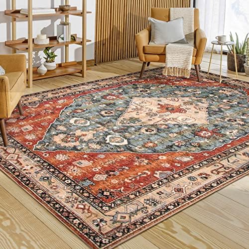 Lahome Boho Tribal 8x10 Area Rugs for Living Room, 8 x 10 Washabl...