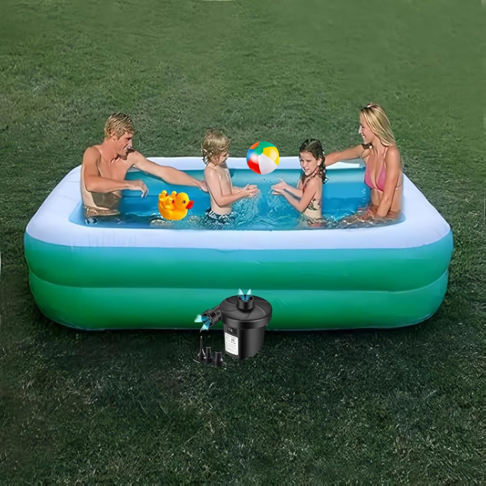 Jukusa 6.7FT Inflatable Swimming Pool – Family-Sized Backyard Pool for Kids & Adults, Durable Outdoor Garden Water Party with Electric Air Pump, 2.00m x 1.5m x 50cm (Blue)-image-15