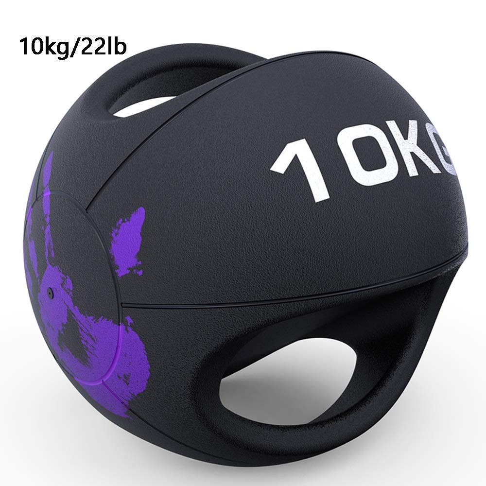 Palle mediche Doppio Manico Medicina Fitness Palla, Forza Formazione Rubber Ball, Stabilmente Equilibrio Il Gravity Ball, 3kg, 4 kg, 5kg, 6kg, 7 kg, 8 kg, 9 kg, 10kg, 12kg (Size : 10kg/22lb)