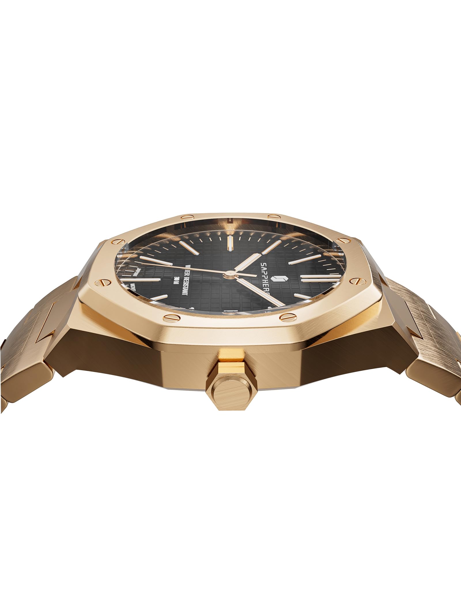 SAPPHERO Orologi Uomo Ottagonale 10ATM Impermeabile Business Casual Moda Uomo Giapponese Quarzo Acciaio Inox Luminoso Orologio da polso Regalo per Uomo