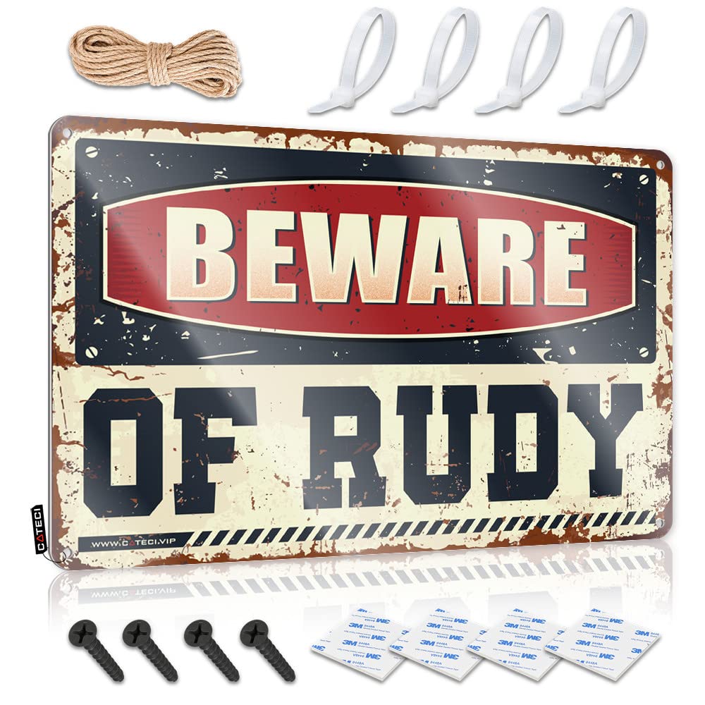 Mwfkkaddb One Color Small Sign Beware Of Rudy Tin Sign Beer Signs For Bar Bar Signs Vintage(20X30cm)