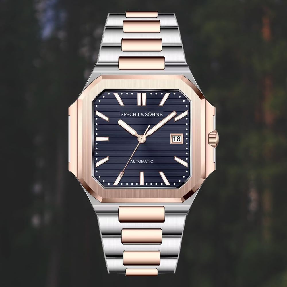 Specht & Söhne Quadrato Cubico Orologi per Uomo Giappone Miyota 8215 Movimento 40MM Mens Meccanico Automatico Acciaio Inox Vetro Zaffiro Impermeabile 50M