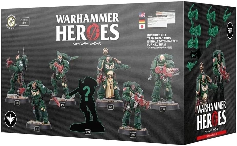 Games Workshop - Warhammer 40,000 - Warhammer Heroes - Dark Angels (Display box of 8 random plastic model kit)