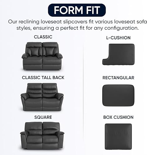 Miniatura 5 de PAULATO BY GA.I.CO. Funda para sofá reclinable de 2 plazas, funda de tela de poliéster suave, protector elástico de muebles de 1 pieza, terciopelo,