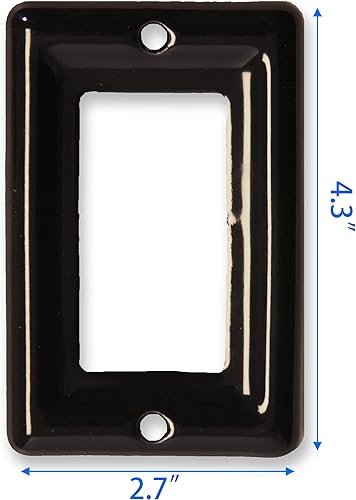 Miniatura 2 de Placas de interruptor de cerámica negra, cubierta de interruptor de luz, cubierta de placa de interruptor, placa de pared, cubierta, (negro)