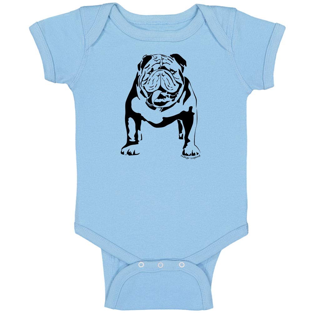 Indigo Legend English Bulldog Bodysuit for Baby Shower Birthday Keepsake Gift