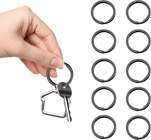 10 llaveros planos de metal divididos, 0.8 pulgadas de diámetro, a prueba de óxido, redondos, planos, universales, resistentes, resistentes, para el disponible en Yaxa Venezuela