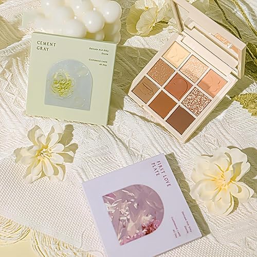 Miniatura 6 de Kit de paleta de sombras de ojos de 9 colores, paleta de sombra de ojos con 3 pinceles de sombra de ojos, paleta de sombra de ojos ruborizada estilo