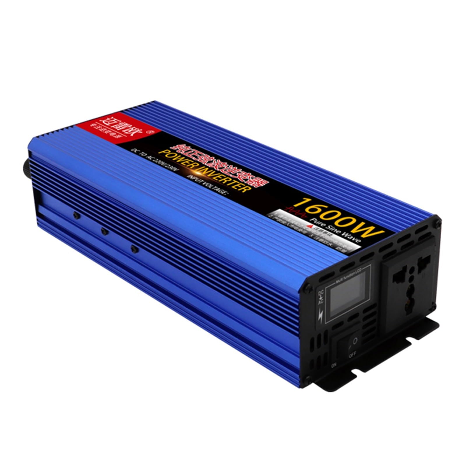 Inversor de onda sinusoidal pura 12V 24V a 220V AC transformador de voltaje de 1600W para placas solares
