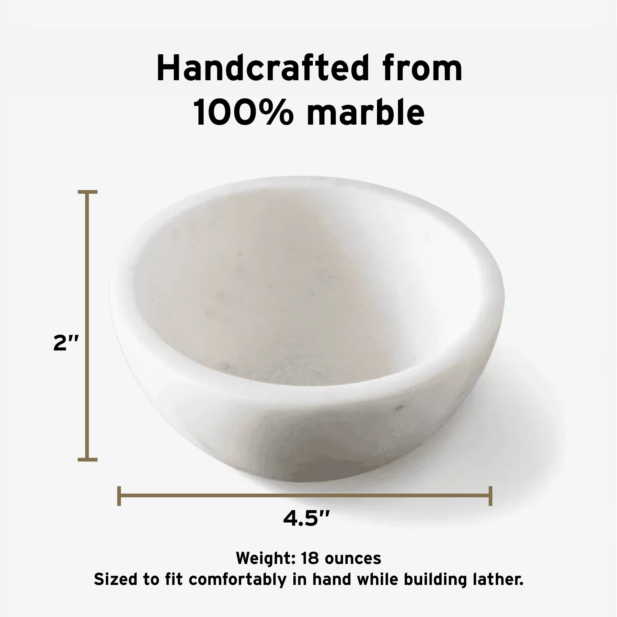 SUPPLY Cuenco de mármol para afeitar – Cuenco de mármol hecho a mano para afeitar, crea mejor espuma, calienta la crema de afeitar, decoración de baño, mármol blanco