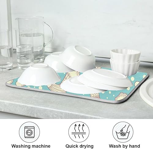 Miniatura 7 de Merry Christmas Snowflake Blue Socks Drying Dish Mat Washnable Absorbent Kitchen Counter Top Mat Kitchen Countertop Mat Tapete Para Cocina 16'' x