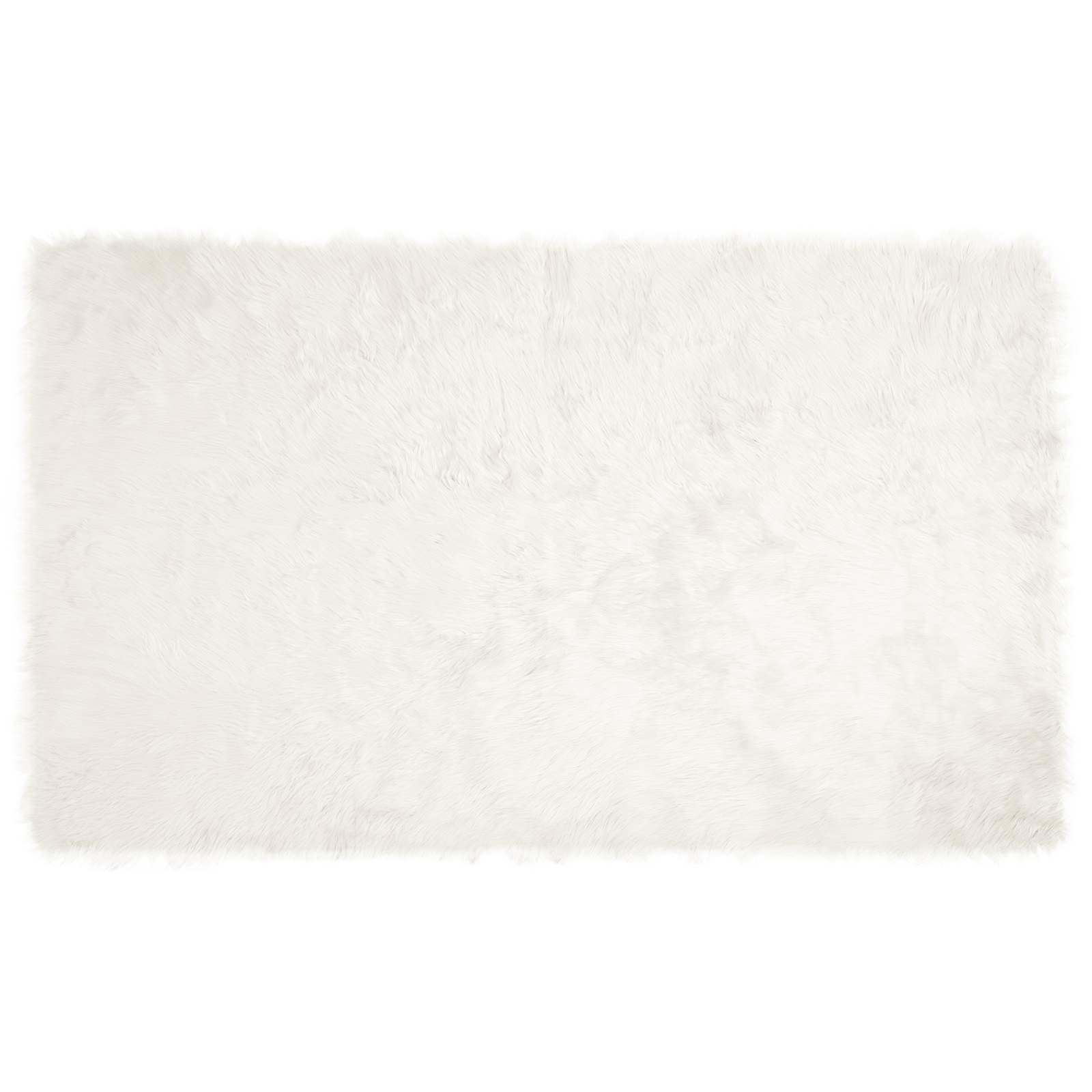 Tafalla - Alfombra de piel de oveja sintética, 100 x 200 cm, de pelo alto, de poliéster, en color blanco, diseño moderno para salón, dormitorio, pasillo