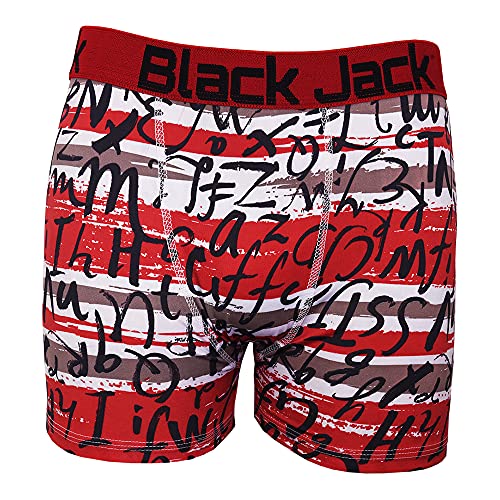 Kit com 10 Cuecas Boxer Black Jack de Microfibra Estampadas Cor:preto;tamanho:M