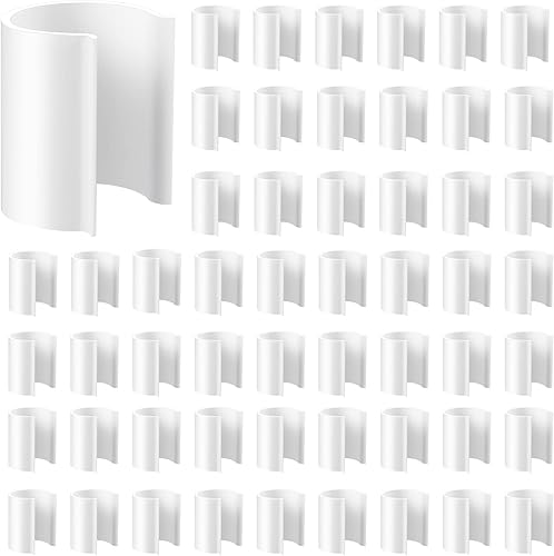 Jetec 64 clips blancos para cubierta de piscina para piscinas sobre el suelo, abrazaderas de PVC para piscina, clips de cubierta de protección