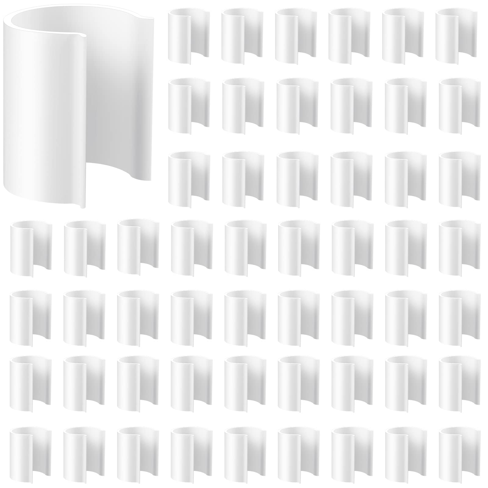 Jetec 64 Pcs White Pool Cover Clips for Above Ground Pools PVC Clamps for Swimming Pool Wind Guard Cover Clips for 1-1/2 Inch PVC Pipe for Securing