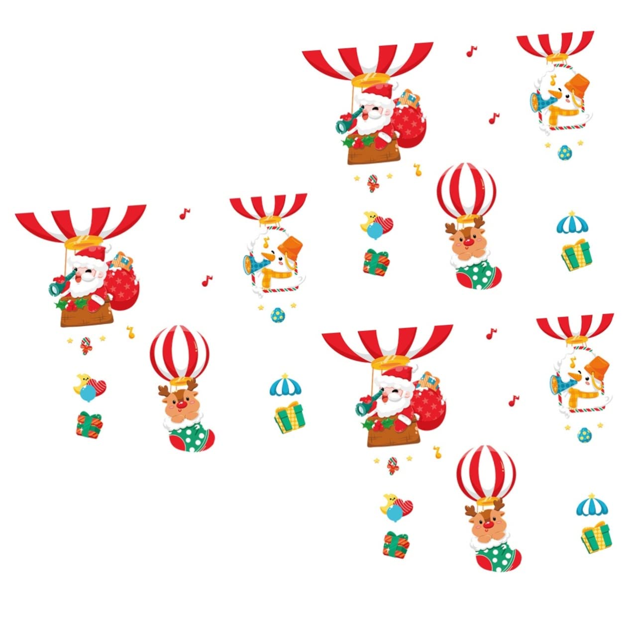 IMIKEYA 6 Pièces autocollant fenêtre bonhomme de neige s'accroche fenêtre de noël s'accroche christmas decoration noel stickers mural fond d'écran de noël décalcomanies murales de Noël PVC