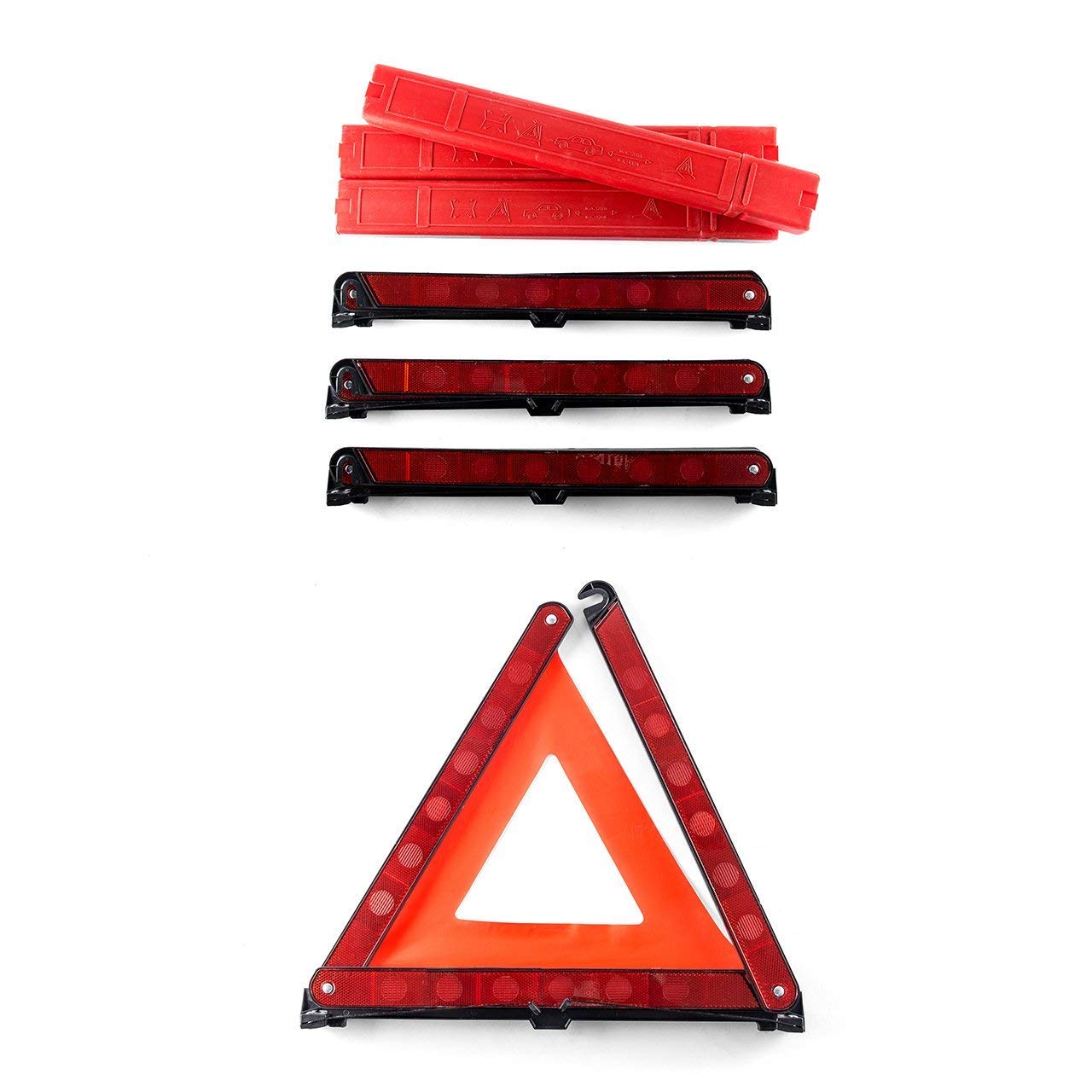 Warndreieck Faltbares Sicherheitsdreieck Dreifachwarnsystem Warndreieck Reflektor Straßenrand-Warnschild Dreieck-Symbol für Notfall mit Aufbewahrungstasche （6PCS）