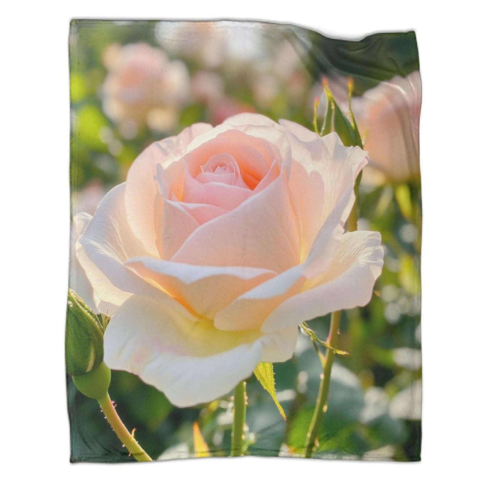 Couverture polaire rose blanche en flanelle douce pour canapé et lit - 100x130 cm
