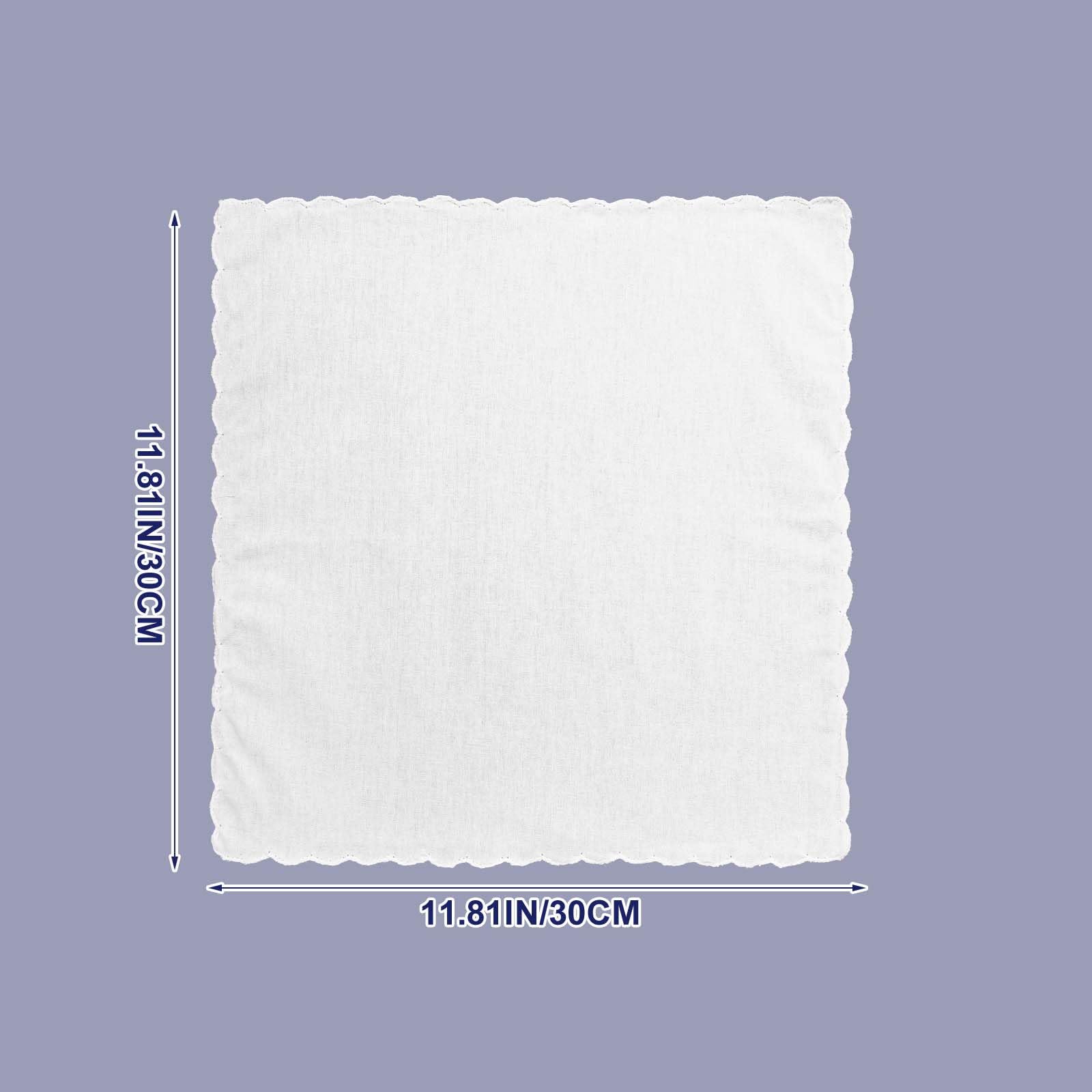 Gjinxi Lot de 6 petits mouchoirs blancs ensemble de mouchoirs en tissu de coton pochette de costume mouchoir de serviette pour un usage quotidien mariage femme (30 x 30 cm)