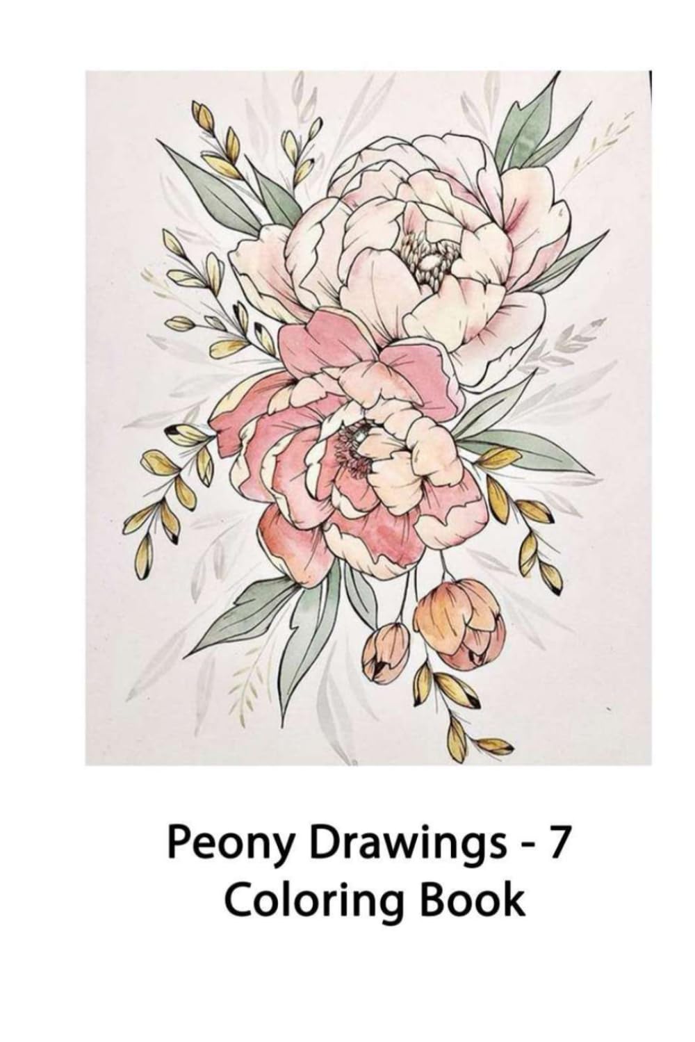 Peony Drawings - 7: Coloring Book (Peony drawings and other flowers)