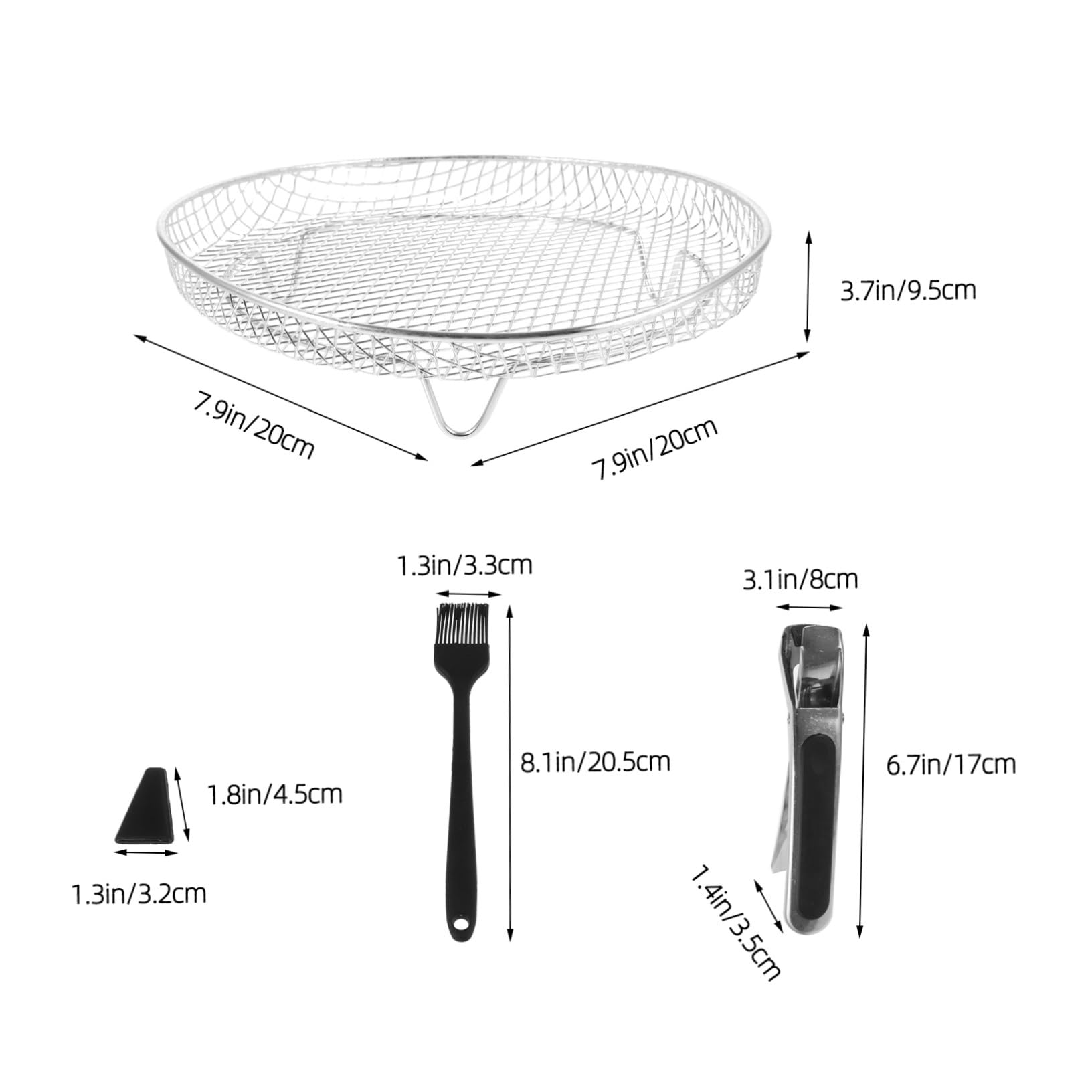 Kisangel 13 Piezas Accesorios para Freidoras de Aire Bandeja Deshidratadora de Alimentos de Apilador para Freidoras de Aire Soporte de Acero Inoxidable de Rejillas para Hornear Uso Cocina