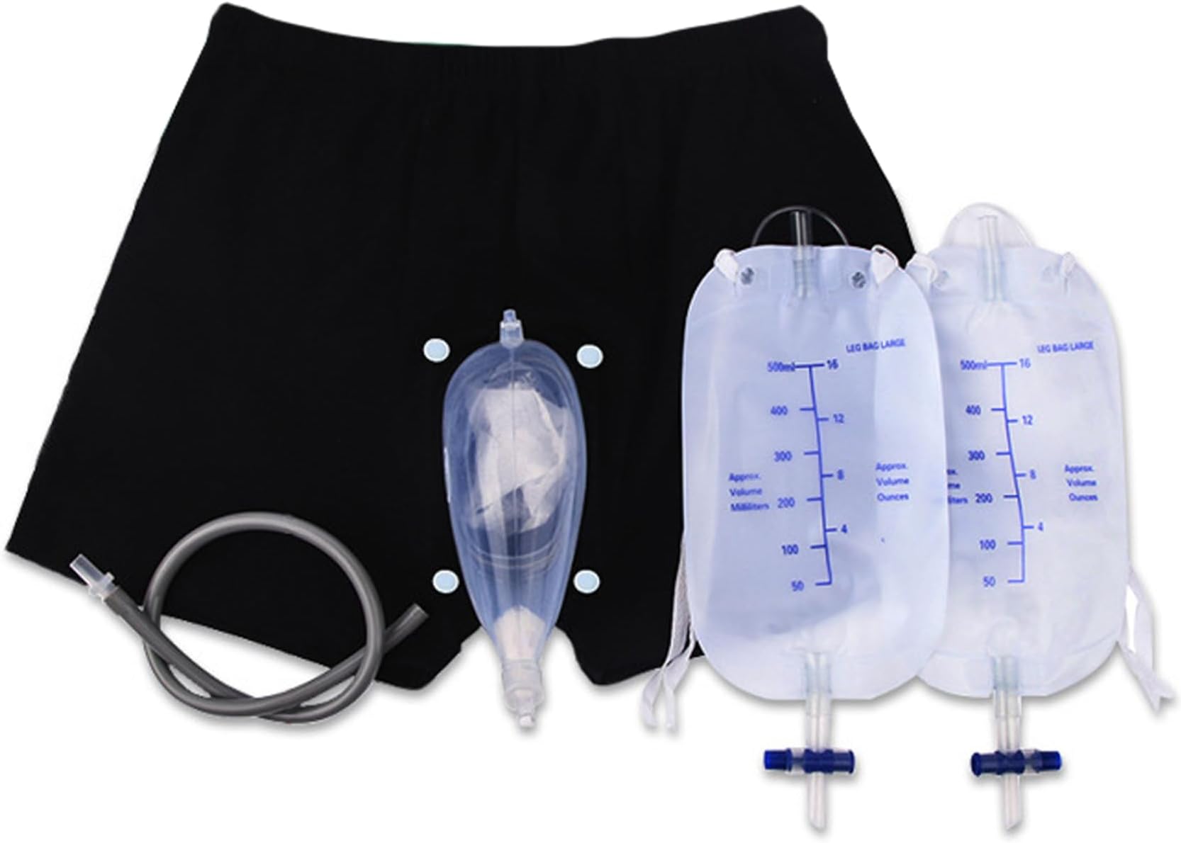 Wearable Urine Bag,Male Urinal Bag,Men's Incontinence Briefs Set,Incontinence Pants for Men,Reusable Portable Male Collection Bags Urinal System for Men Elderly