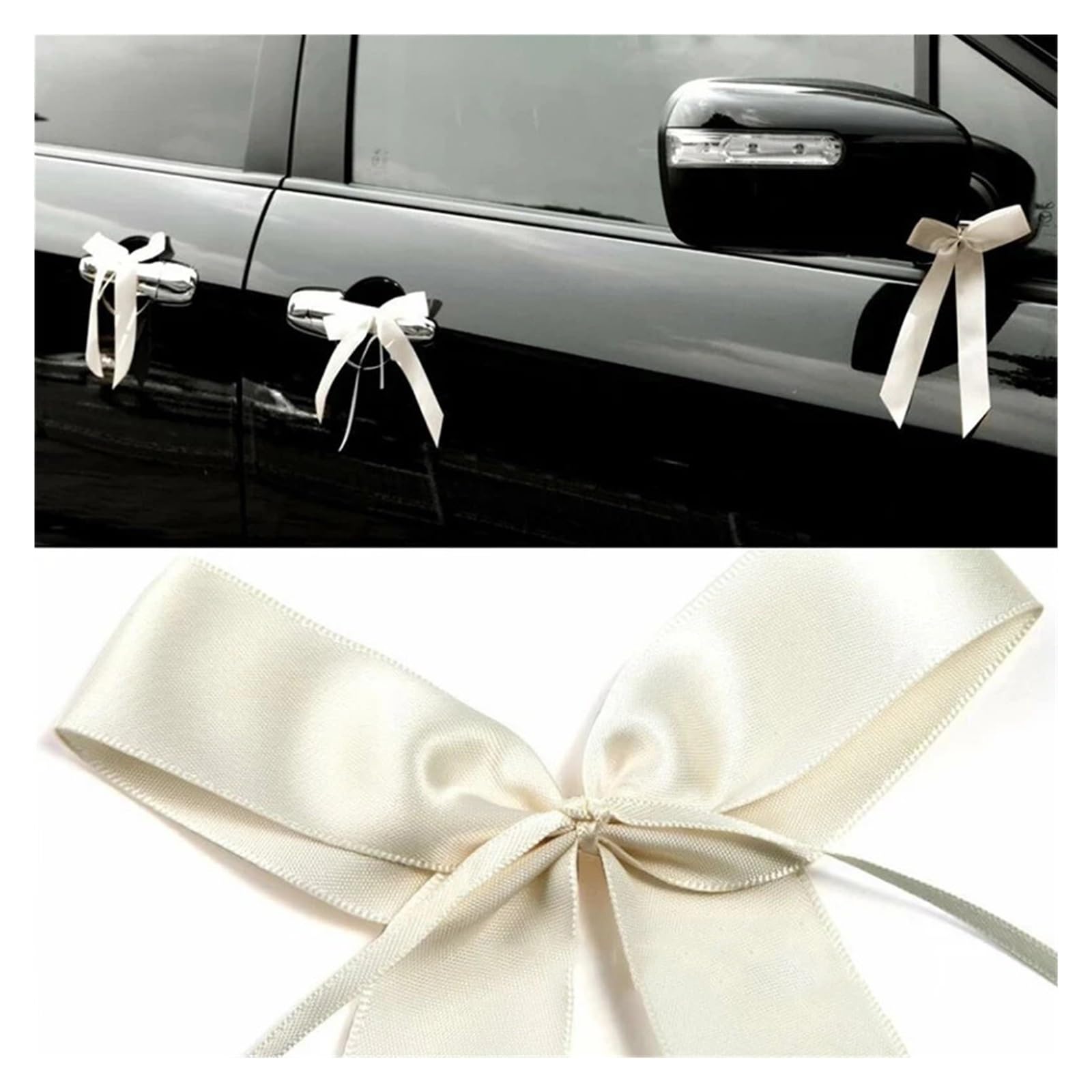100 Pezzi Bianchi Fiocchi di Nastro for Auto da Matrimonio Confezione Regalo Artigianale Forniture for Feste Compleanno sedie for banchi Decorazione Fai Te per Casa(Beige)