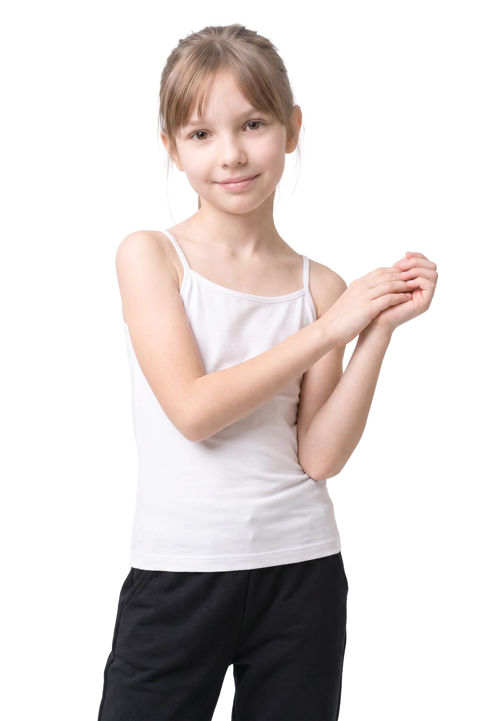 Kurve Girl’s Sleeveless Tank Top – Stretch Undershirts Cami Camisole, UV Protective Fabric, Rated UPF 50+ (Made in USA)