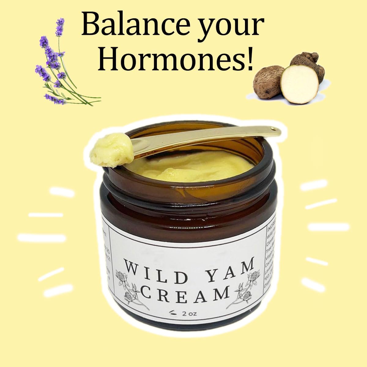 Wild Yam Creme, Wild Yam Creme für Hormonausgleich, Bio-Wild Yam Creme, Natürliche Bio-Wild Yam Creme zum Ausgleichen, Straffende Anti-Aging-Feuchtigkeitscreme für das Gesicht (3PCS)