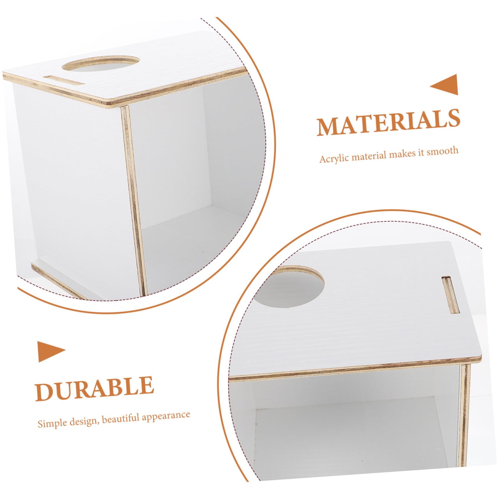 Hamsterbadewanne Sicher und Praktisch Multifunktions aus Acryl und Holz Dekorative Weiße Sandbadebox für Meerschweinchen und Kleintiere im Haushalt