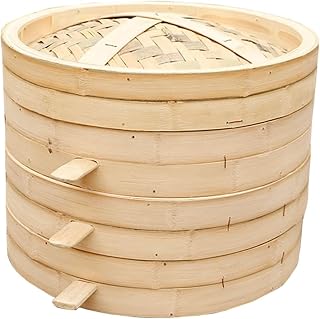 Bamboo steamer Double Boilers Bamboo Steamer Pot Kitchen Cookware Commercial Large Steamed Dumplings Tray Cooking, Chinese kitchen tools (Color : 54cm 4steamer1lid)