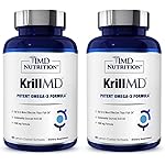 1MD Nutrition KrillMD - Antarctic Krill Oil Omega 3 Supplement with Astaxanthin, EPA, DHA | 2X More Effective Than Fish Oil | 60 Softgels (2-Pack)