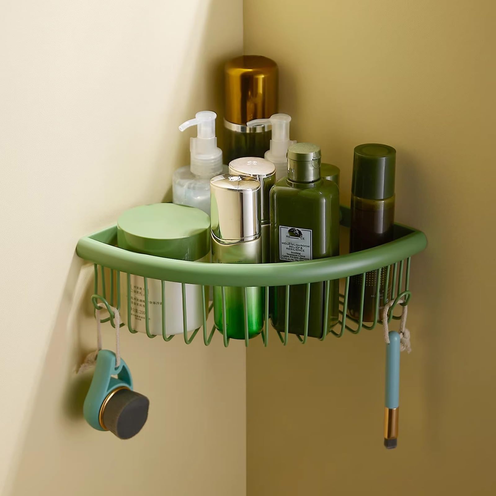 Estante Ducha Esquina Rinconera, Estante Ducha Sin Taladrar, Organizador Baño Con Gancho, Para Ducha, Cocina, Baño(29.5 * 8 * 2)