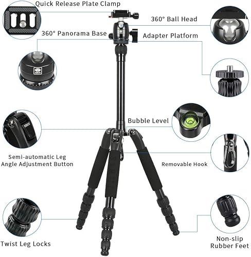 Miniatura 6 de SIRUI Trípode de viaje serie T-0S con cabeza de bola B-00 (T-005SK+B-00K)