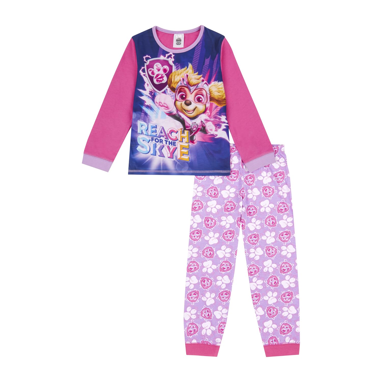 Paw Patrol Girls Pyjamas, Skye Pjs, Official Mighty Movie Merchandise 18-24 Months Pink