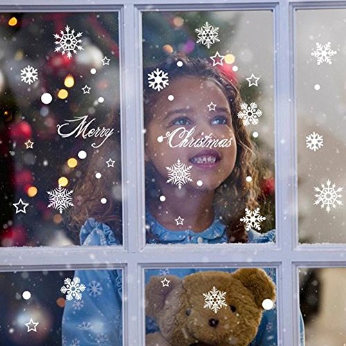 EXTSUD Window Sticker Snowflake,Window Decorations Wall Stickers Decal For window, Pack of 2 (White) Best for Mother's Day gifts LOWEST PRICE
