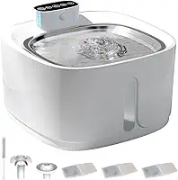 bebedouro para gatos sem fio com sensor, 3,2 L fonte de água para animais de estimaçãoCom bandeja de água de aço inoxidável, fontes dispensadoras de água corrente para gatos,3 conjuntos de filtros