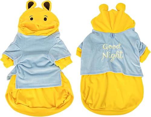 Miniatura 7 de DELIFUR Disfraz de vaca de Halloween para perro, adorable traje de bulldog francés, linda sudadera con capucha para Halloween, cosplay, disfraz de