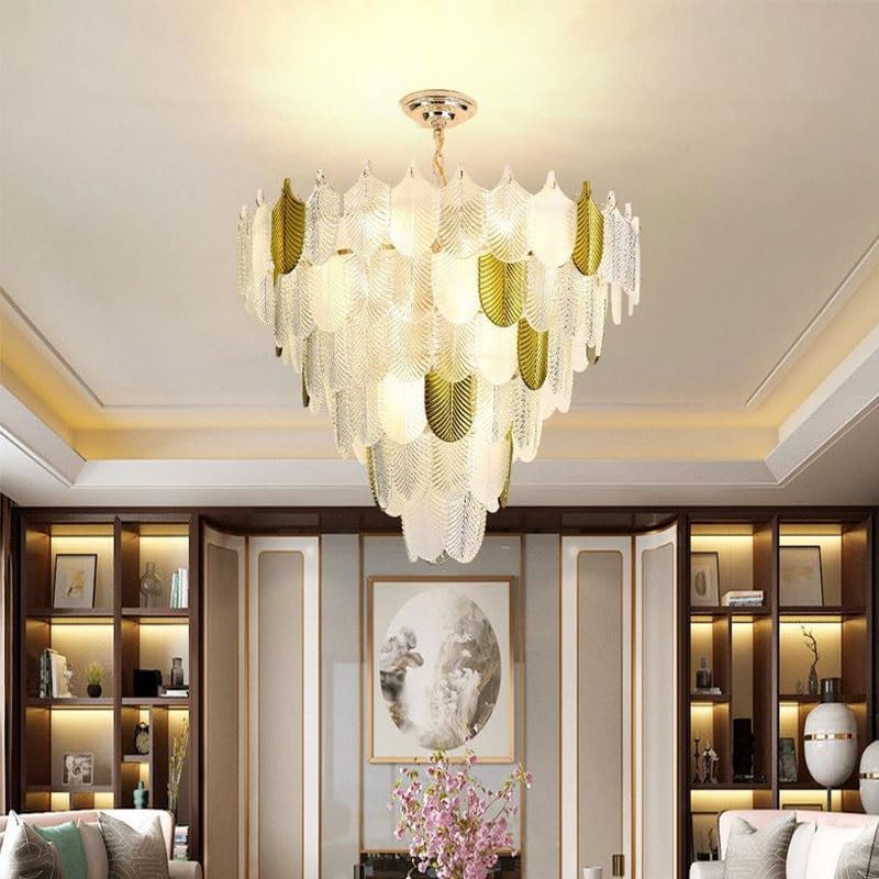 Lustre Cristal E14 Lampe Suspendue 3 Modes Couleur Salon