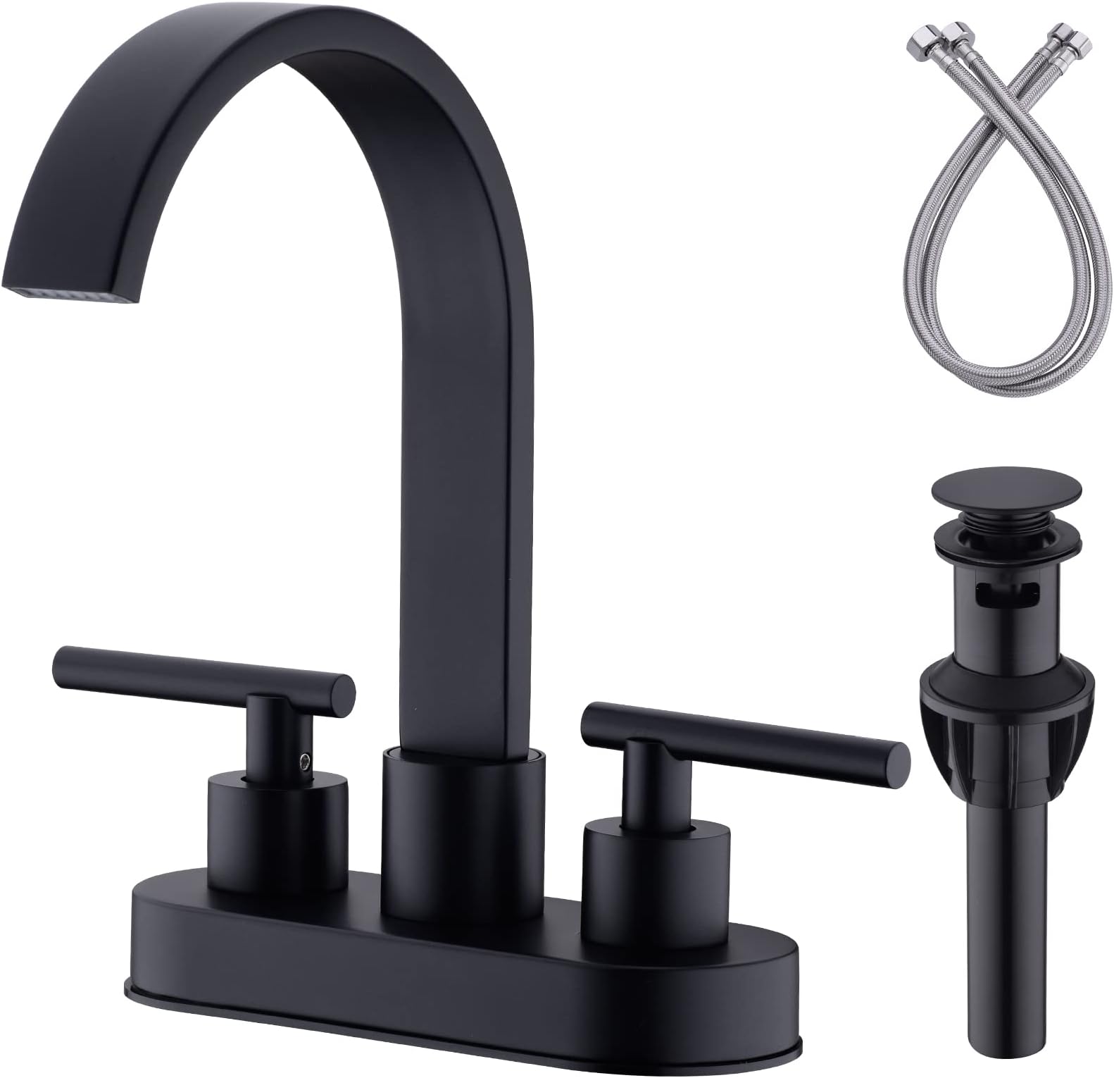 2 Handle 4Inch Bathroom Faucet Black by JAKARDA, 360 Swivel Spout ...