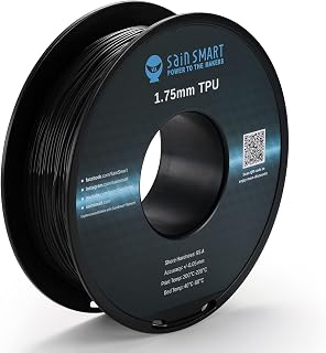 SainSmart TPU Filament 1.75, Blck Flexible TPU 3D Printing Filament, 1.75 mm, 0.8 kg, Dimensional Accuracy +/- 0.05 mm