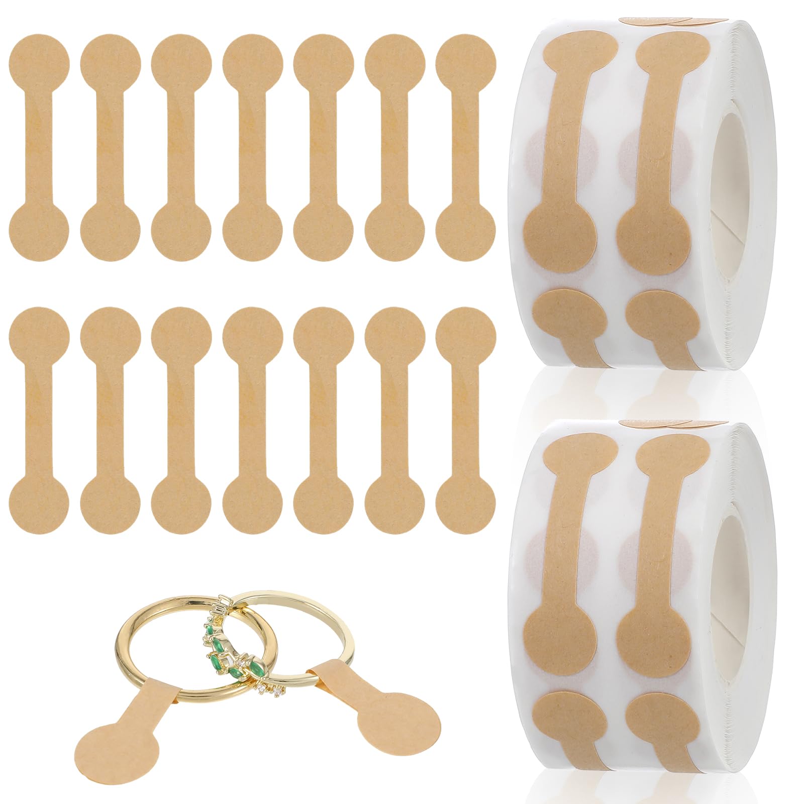 Guduling 1000pcs Jewellery Price Tags, Self Adhesive Price Tag, Blank Jewellery Price Tag Stickers for Bracelet, Ring, Necklace Clothing Display Brown