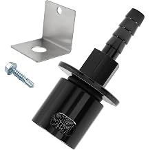 Black Remote Mount Vent Valve for Fuel Tanks, Roll Over Valve with Bracket, 5/16 Hose Barb Fitting